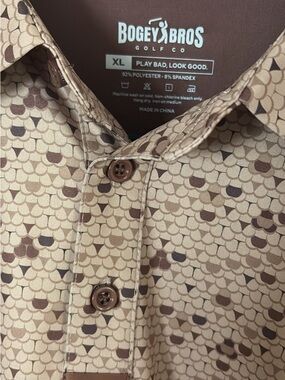 Bogey Bros Men’s Whale tail Sand Camo Golf Polo Shirt
